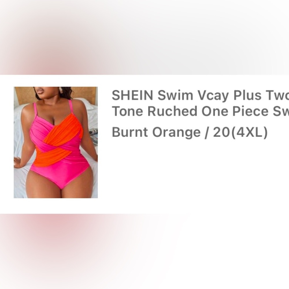 Size 20 plus pink/orange one piece swimsuit - Picture 8 of 8